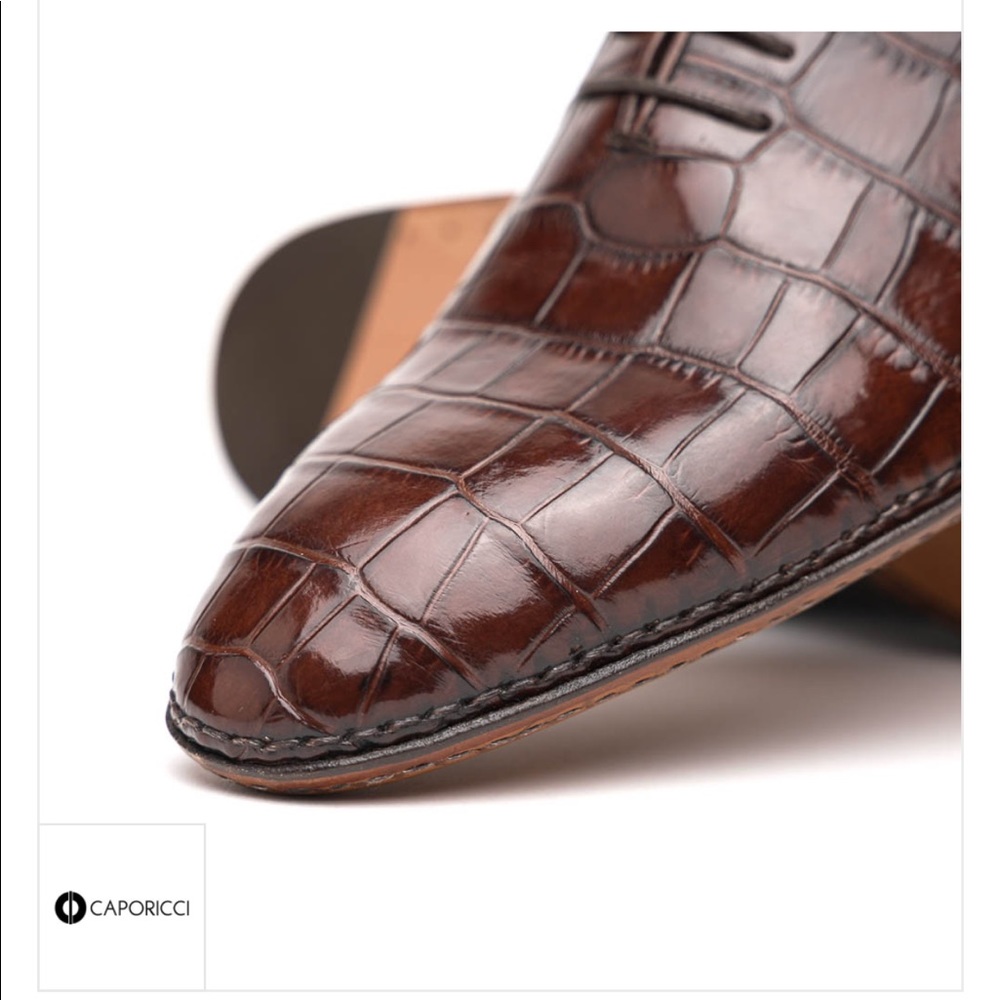 CAPORICCI 2543 Brown Alligator shoes - Picture 12 of 15